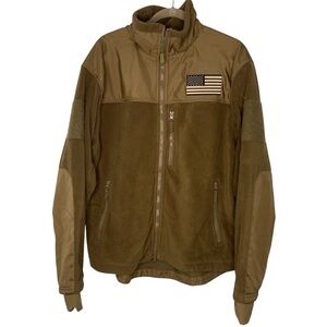 Condor Alpha Micro Fleece Tactical Jacket Men’s size XL Brown American Flag